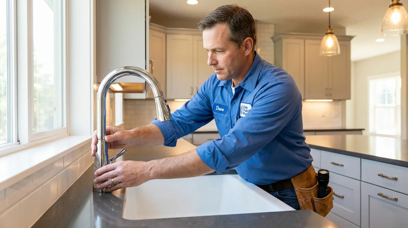 Kitchen faucet installation by Johns Plumbing LLC in West Long Branch