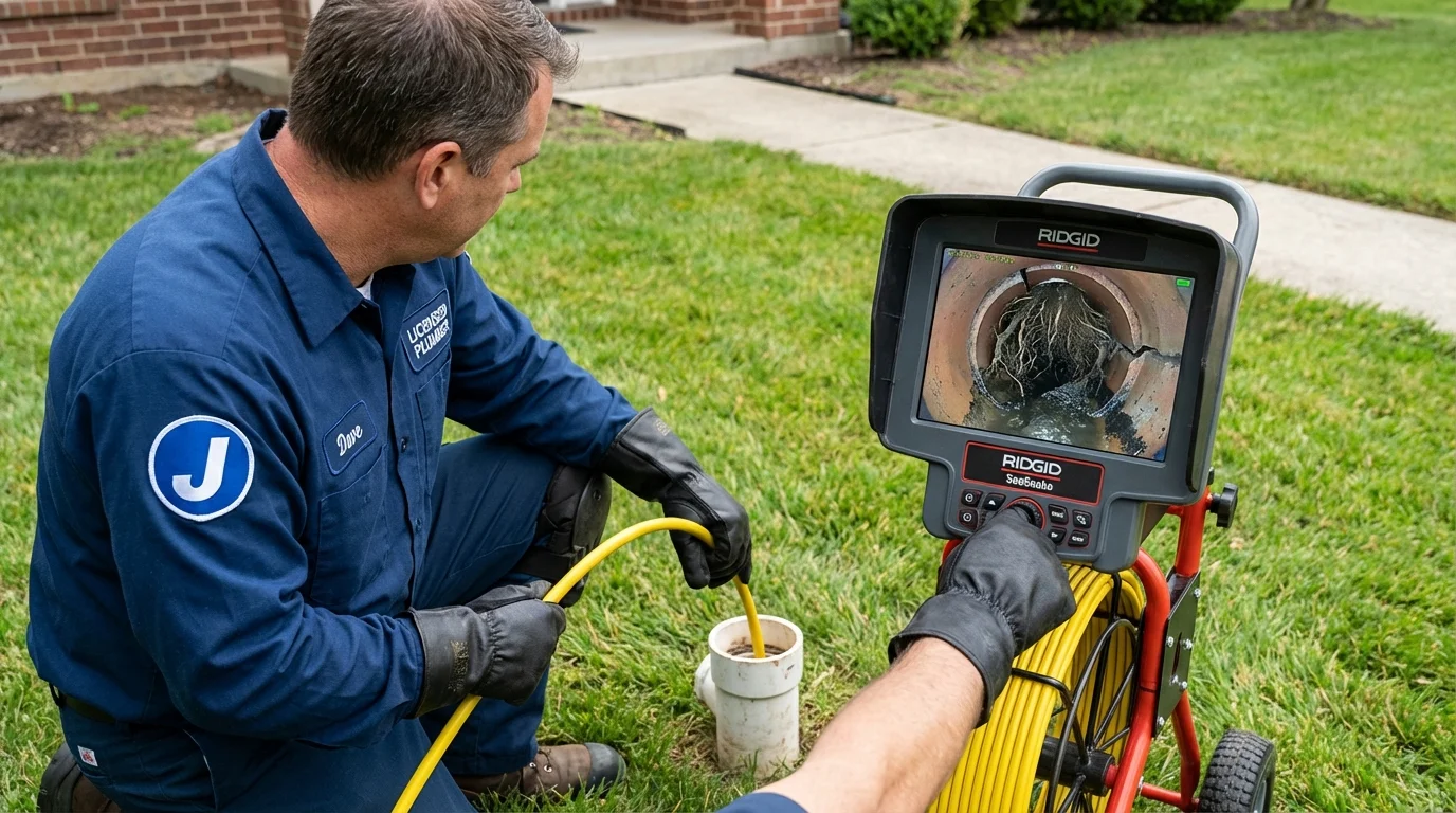 Sewer camera inspection being performed by Johns Plumbing LLC in West Long Branch